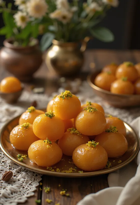 Gulab Jamun khoya-val, egy édes indiai desszert