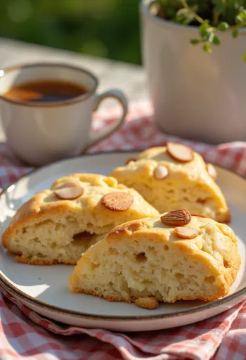 Mandulás scone tálalva