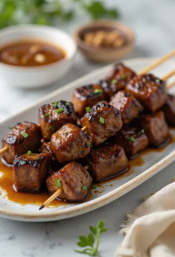 Marha Satay, grillen sült marhahús mogyoróvajas pácban
