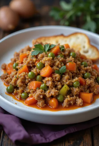 Picadillo kapribogyóval, tápláló és fűszeres étel