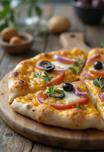 Perui stílusú pizza aji amarillo pasztával és helyi fűszerekkel