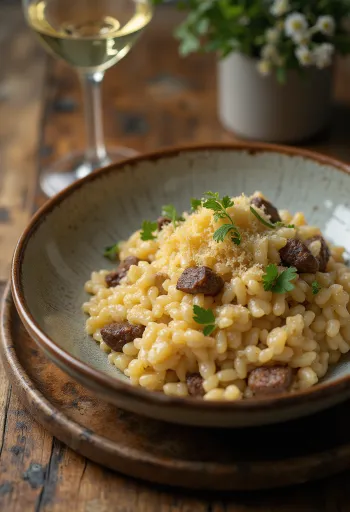 Rizottó csirkemájjal, parmezánnal és friss petrezselyemmel