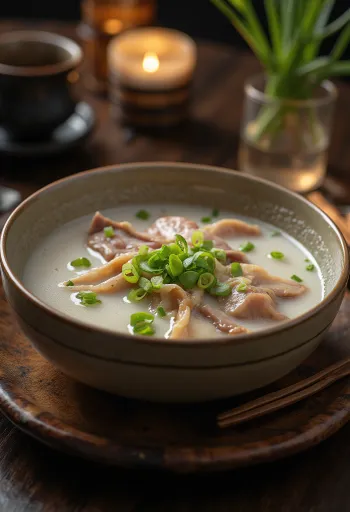Seolleongtang Jjigae, koreai marhahúsos leves tofuval és zöldségekkel