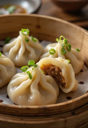 Thai dim sum sertéshúsos dumpling gőzölve, tálalva