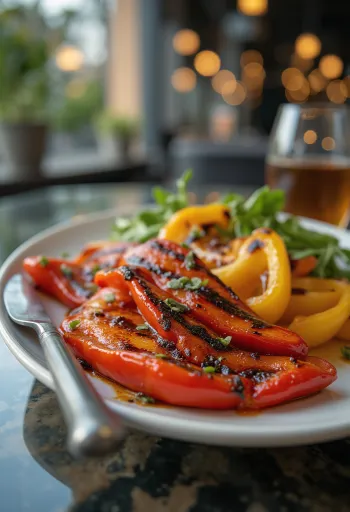 BBQ grillezett paprika tálalva