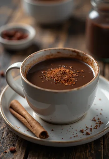 Chilis csokoládéital tejszínhabbal és csokoládéreszelékkel díszítve