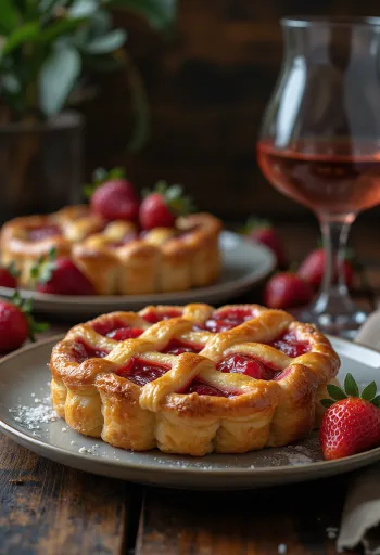 Crostata eperlekvárral frissen tálalva