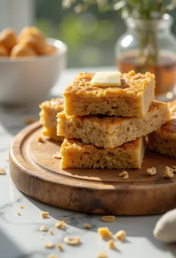 Flapjack zabpelyhes szelet tálalva