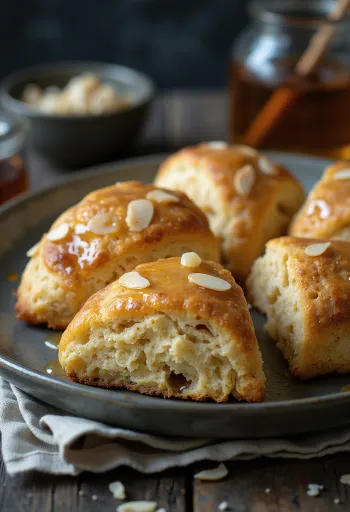 Mandulás-mézes paleo scone tálalva