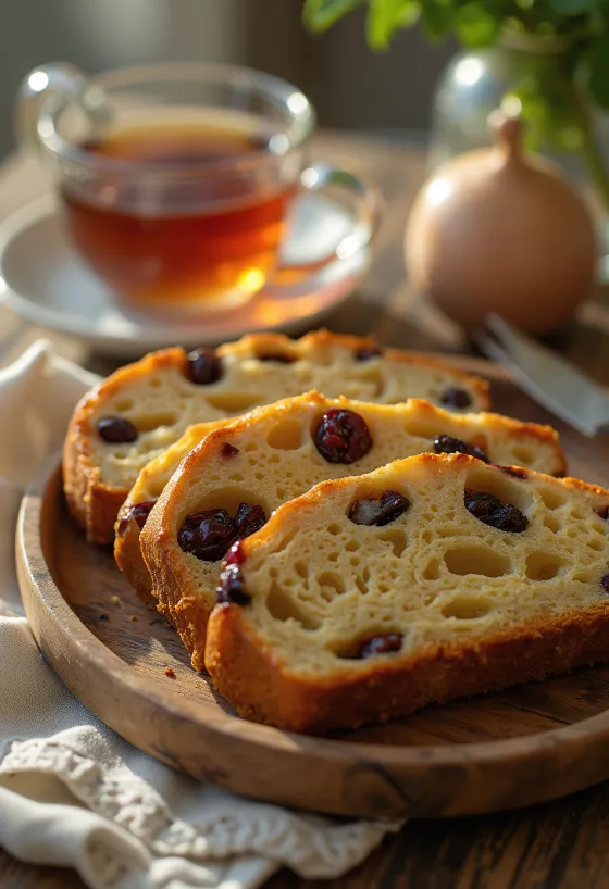Bara brith walesi gyümölcskenyér frissen sütve
