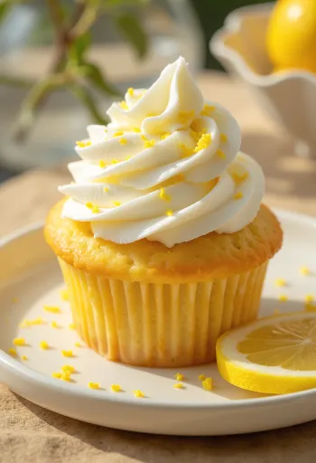 Frissen sült citromhabos cupcake
