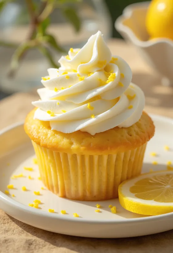Frissen sült citromhabos cupcake