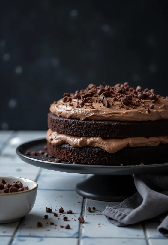 Csokoládékrémes torta csokoládémázzal