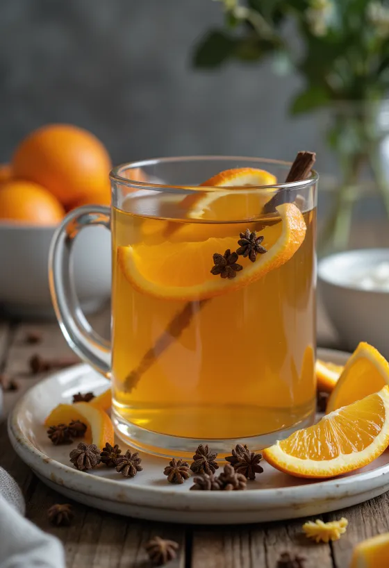 Narancsos-szegfűszeges cider pohárban