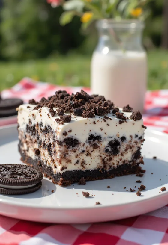 Oreo torta tálalva