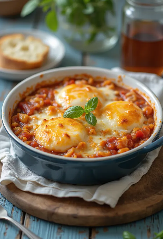 Parmigiana parmezán sajttal rétegezve, sült padlizsánnal és paradicsomszósszal tálalva