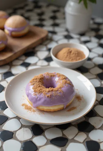 Taro Doughnut frissen tálalva