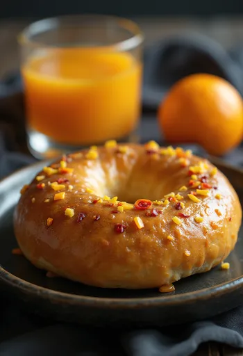 Frissen sült tüzes csilis-narancsos bagel