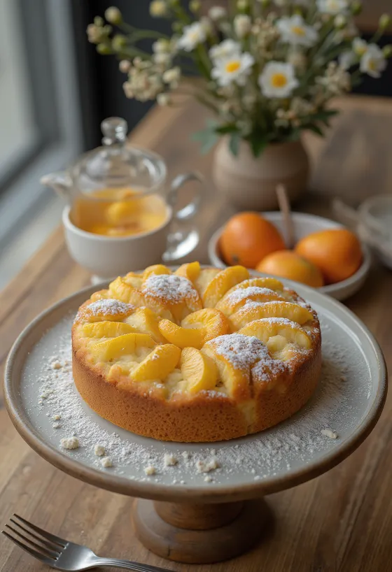 Almás-narancsos torta tálalva