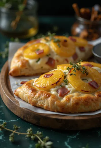Ananászos-füstölt sonkás calzone frissen sütve