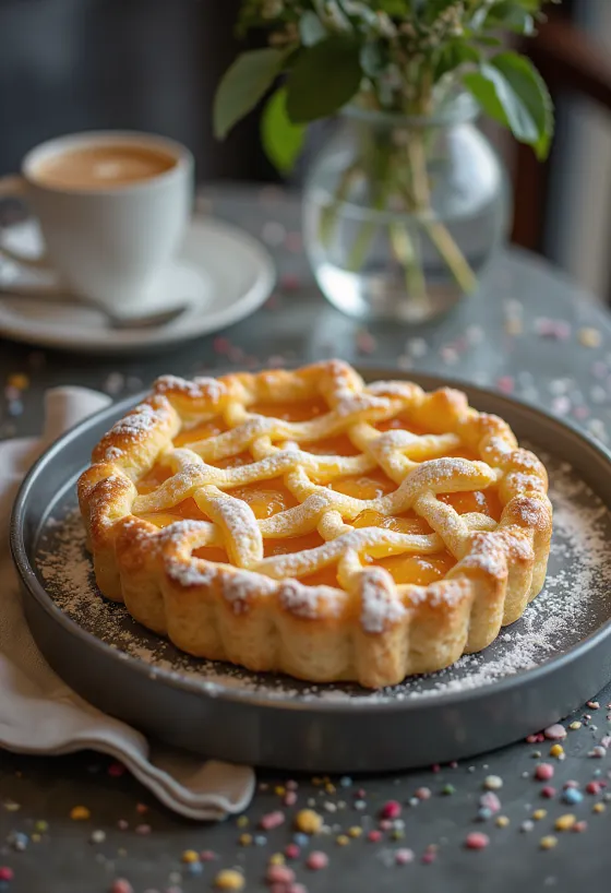 Crostata klasszikus baracklekvárral, ropogós tésztával