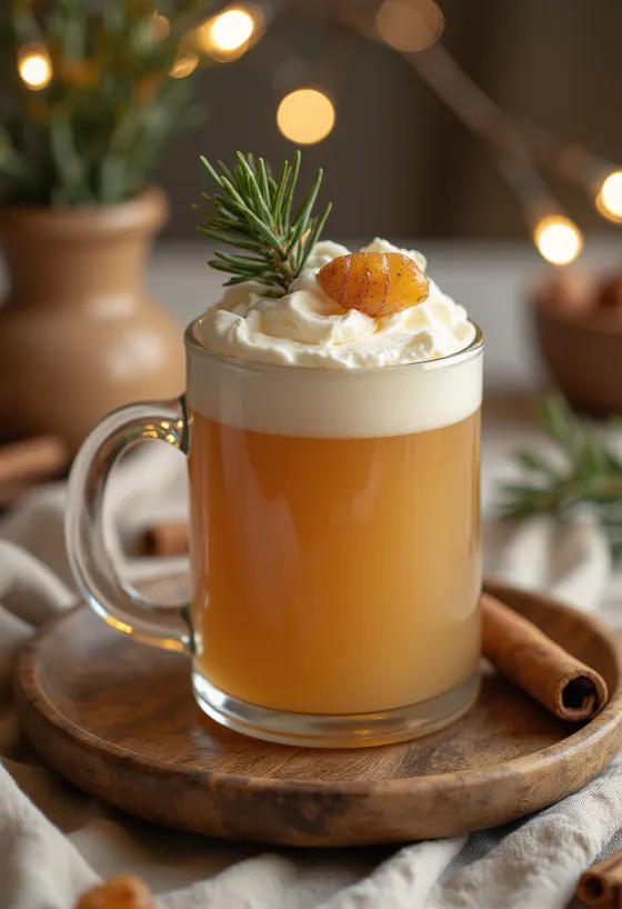 Fenyőrügyes cider pohárban tálalva
