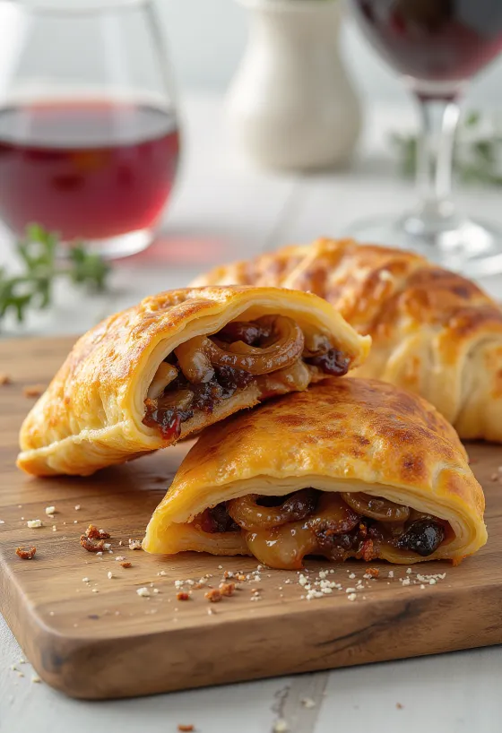 Frissen sült Karamellizált-Hagymás Calzone