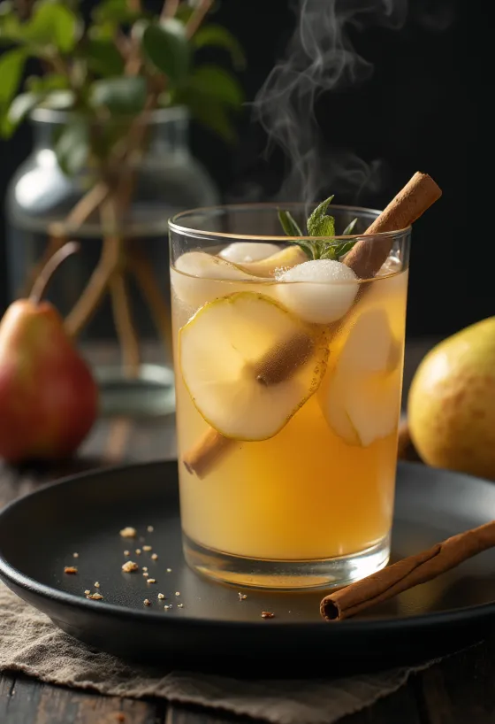 Körtés cider tálalva pohárban