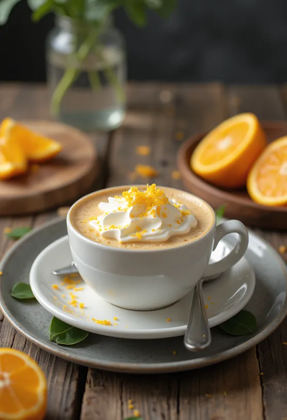 Narancsos-szegfűszeges latte pohárban