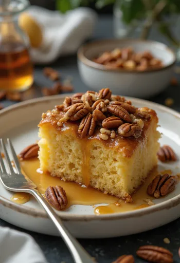 Pekándiós torta tálalva