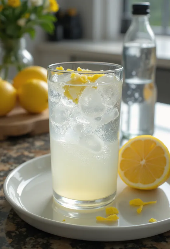Probiotikus limonádés kefir poharakban, friss citromhéjjal díszítve