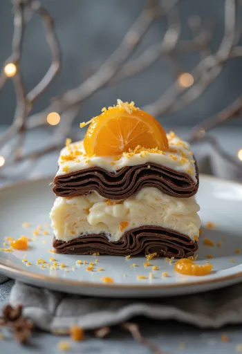 Viennetta Orange Chocolate fagylalt narancsos rétegekkel és ropogós csokoládéval tálalva