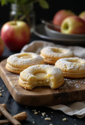 Almás-vaníliás linzer tálalva