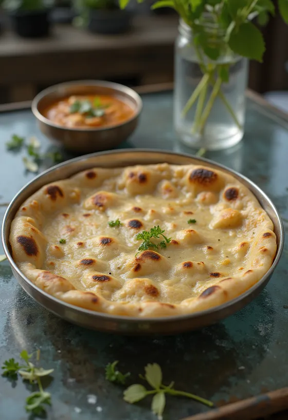Bhakri indiai kemény laposkenyér frissen sütve