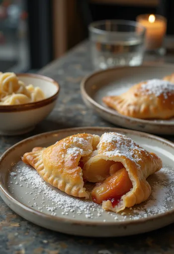 Chilean Empanada de Membrillo, membrillós empanada, aranybarna tésztában