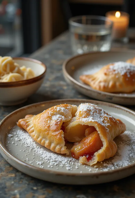 Chilean Empanada de Membrillo, membrillós empanada, aranybarna tésztában