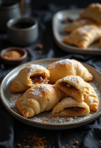 Chilenai empanada de dulce de leche frissen sült, aranybarna piték