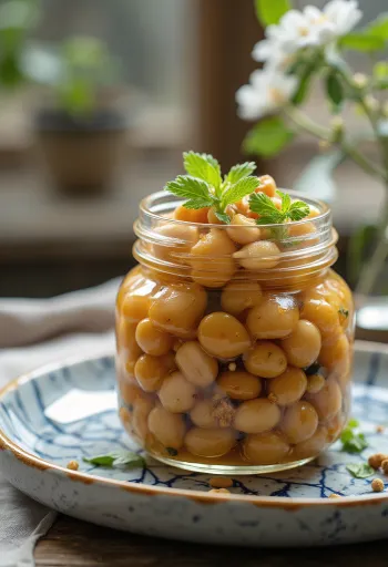 Fűszeres savanyított natto üvegben