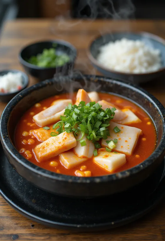 Maeuntang jjigae, koreai halleves tofuval