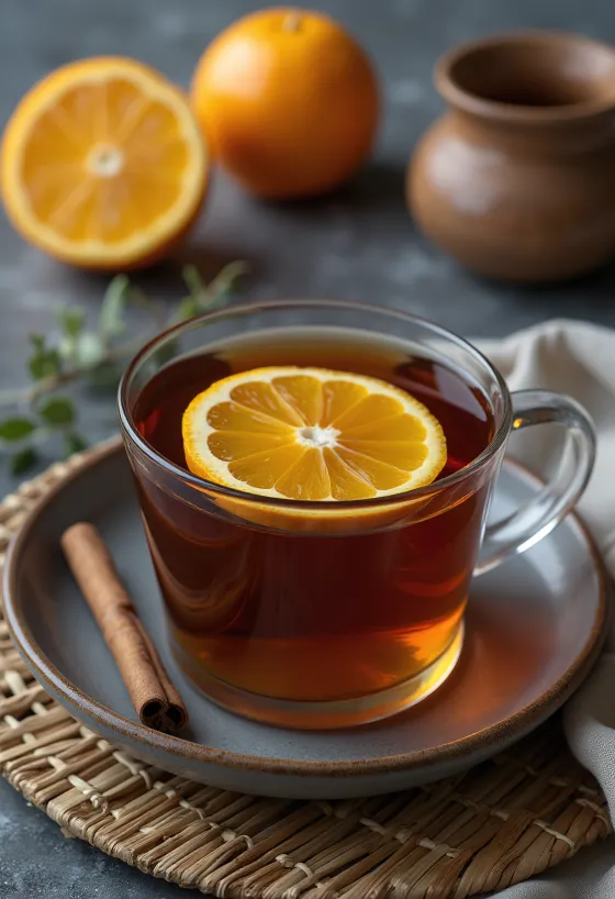 Narancsos-szegfűszeges tea bögrében