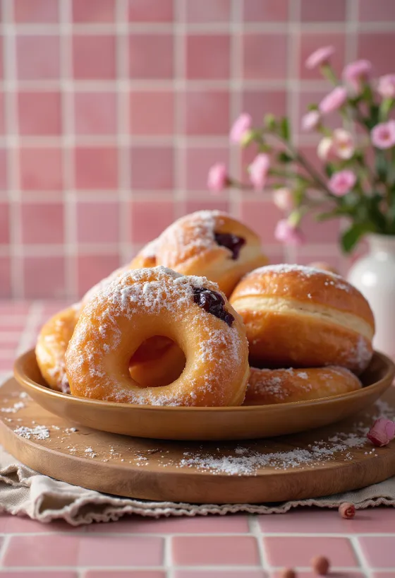 Pączki tálalva