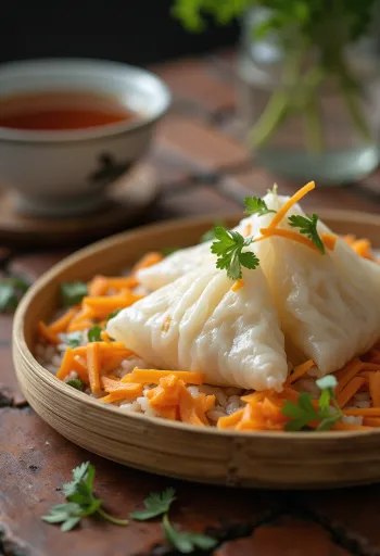 Sárgarépás zongzi frissen tálalva