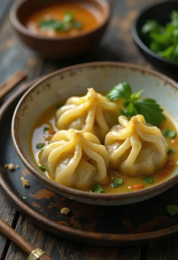 Thai zöld currys csirkés dumpling ropogós aljú tésztával