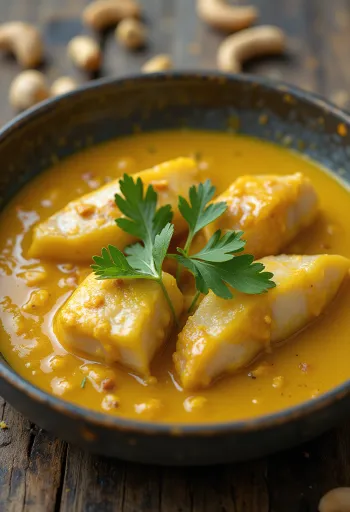 Vatapá de peixe com castanha de caju, hal kókusztejben és kesudióval