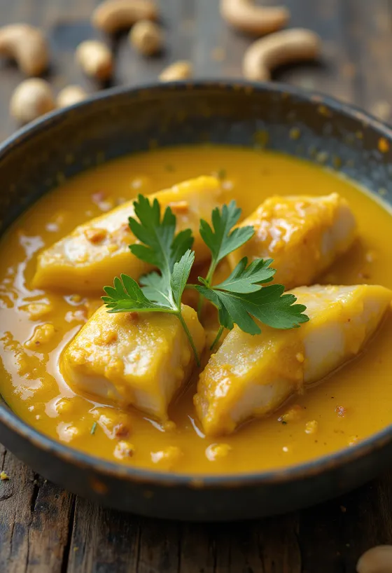Vatapá de peixe com castanha de caju, hal kókusztejben és kesudióval