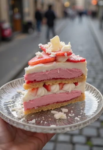 Viennetta Strawberry fagylalt epres rétegekkel és ropogós csokoládéval tálalva