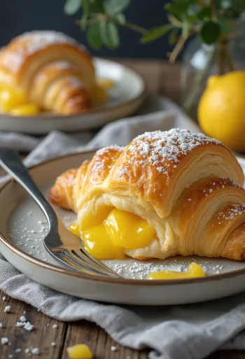 Frissen sült angol citromkrémes croissant