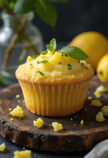 Frissen sült citromos-bazsalikomos cupcake