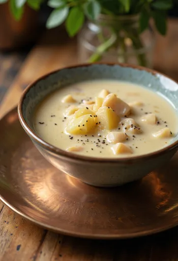 Cullen Skink burgonyával tálalva, gazdag hal ízekkel