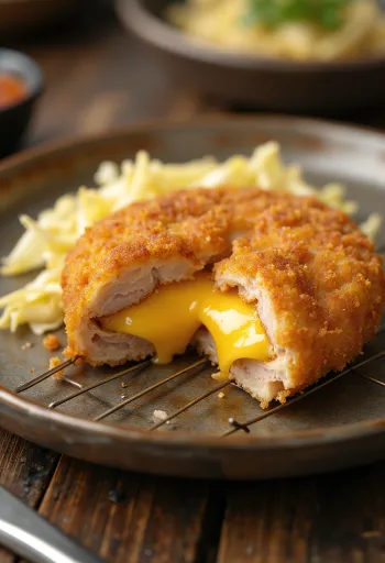 Katsu Cheese, ropogós panírozott sertésborda sajttal töltve tonkatsu szósszal